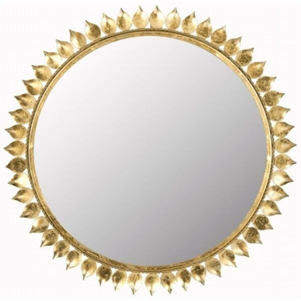 Leaf Crown Sunburst Mirror- Antique Gold - 27 x 1.5 x 27 in., Safavieh, Mfr#: MIR4025A